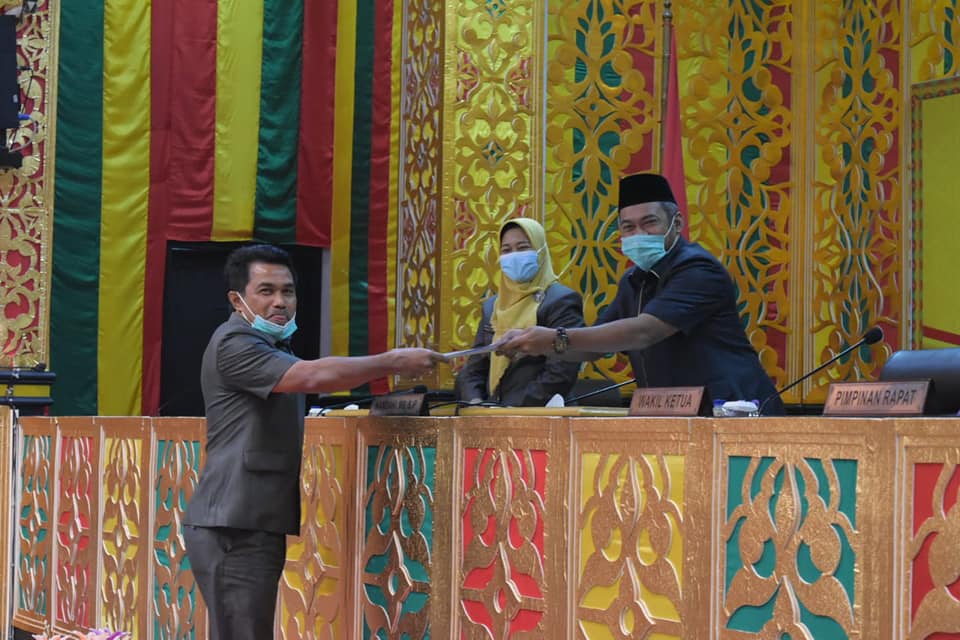Rapat paripurna Reses  masa sidang Ke I 2020/2021 dibahas DPRD
