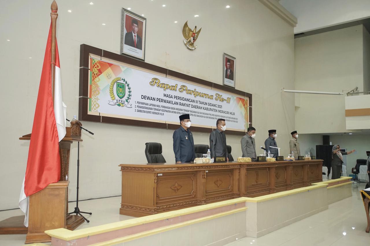 Dihadiri Bupati, DPRD Inhil Gelar Rapat Paripurna ke-11 Masa Persidangan III Tahun 2021
