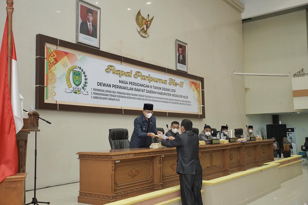 Dihadiri Bupati, DPRD Inhil Gelar Rapat Paripurna ke-11 Masa Persidangan III Tahun 2021