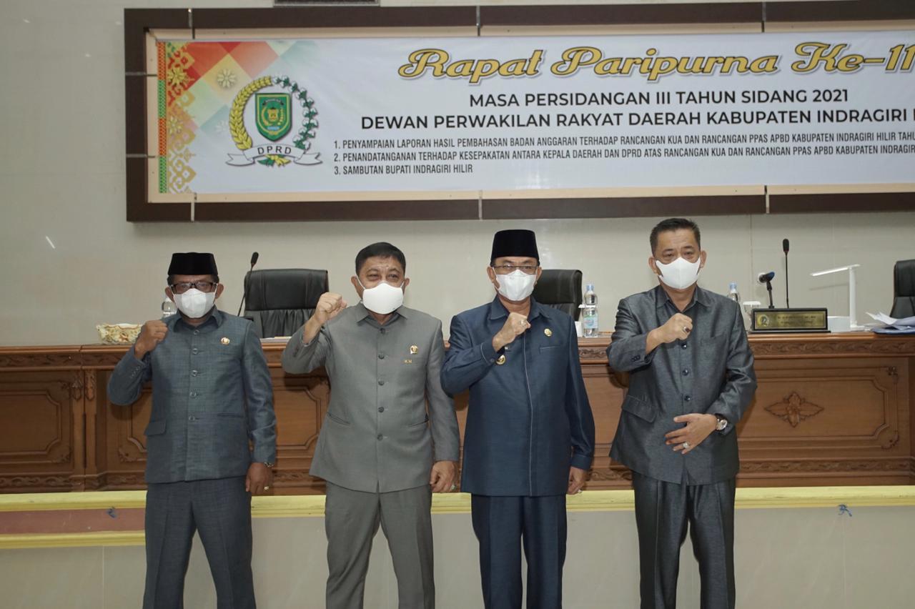 Dihadiri Bupati, DPRD Inhil Gelar Rapat Paripurna ke-11 Masa Persidangan III Tahun 2021