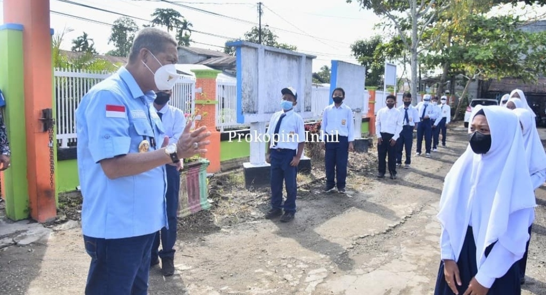 Wabup Inhil Pantau Pelaksanaan Sosialisasi PTM di Kota Tembilahan