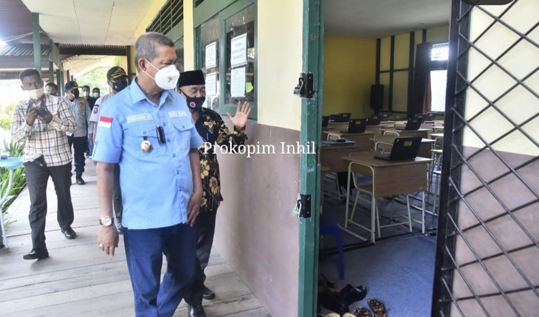 Wabup Inhil Pantau Pelaksanaan Sosialisasi PTM di Kota Tembilahan