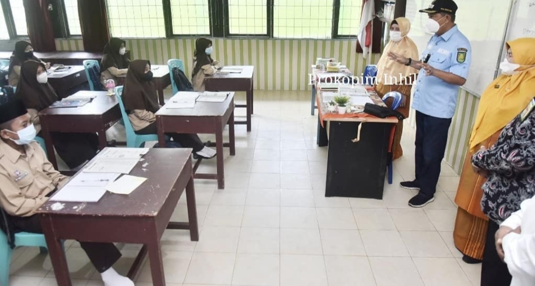 Wabup Inhil Pantau Pelaksanaan Sosialisasi PTM di Kota Tembilahan