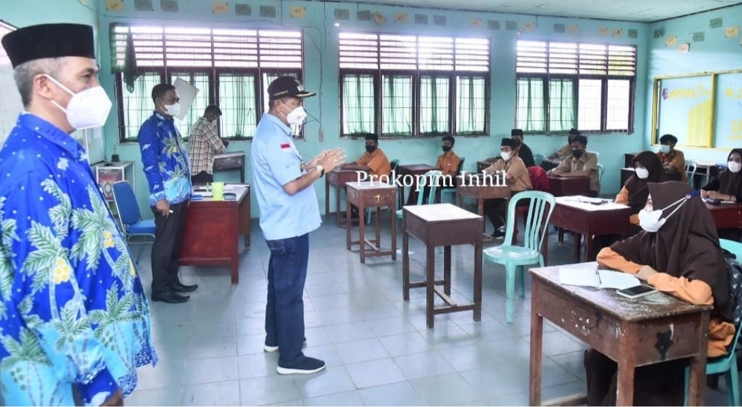 Wabup Inhil Pantau Pelaksanaan Sosialisasi PTM di Kota Tembilahan