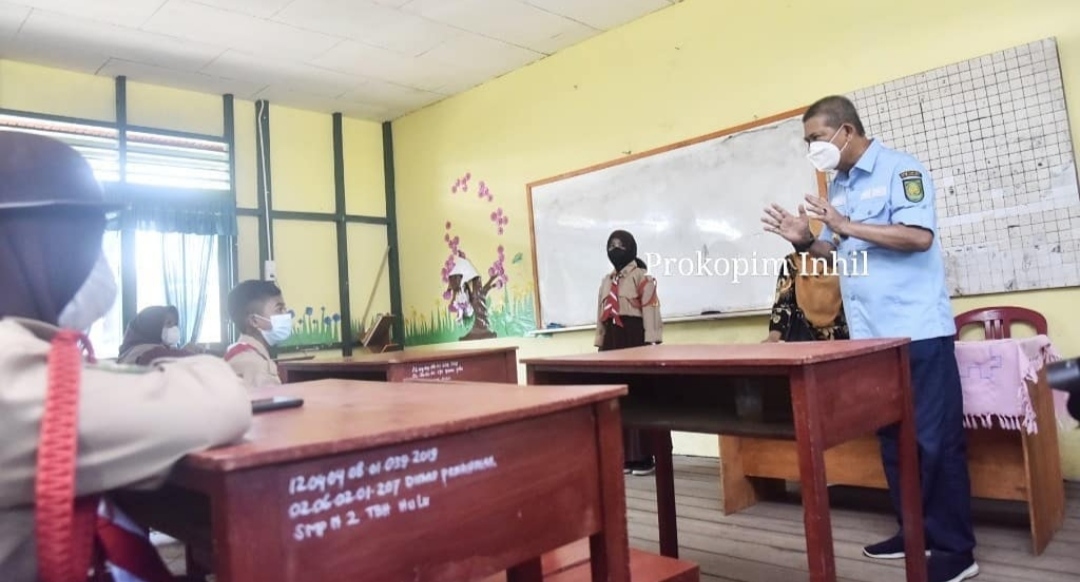 Wabup Inhil Pantau Pelaksanaan Sosialisasi PTM di Kota Tembilahan