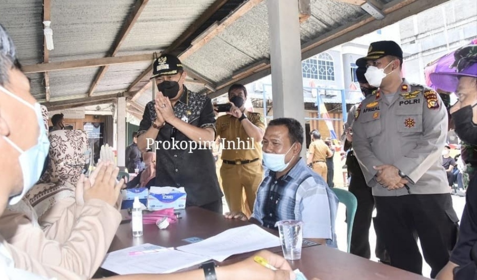 Tinjau Vaksinasi dan Fasilitas Kesehatan, Wabup Inhil Kunker ke Kateman