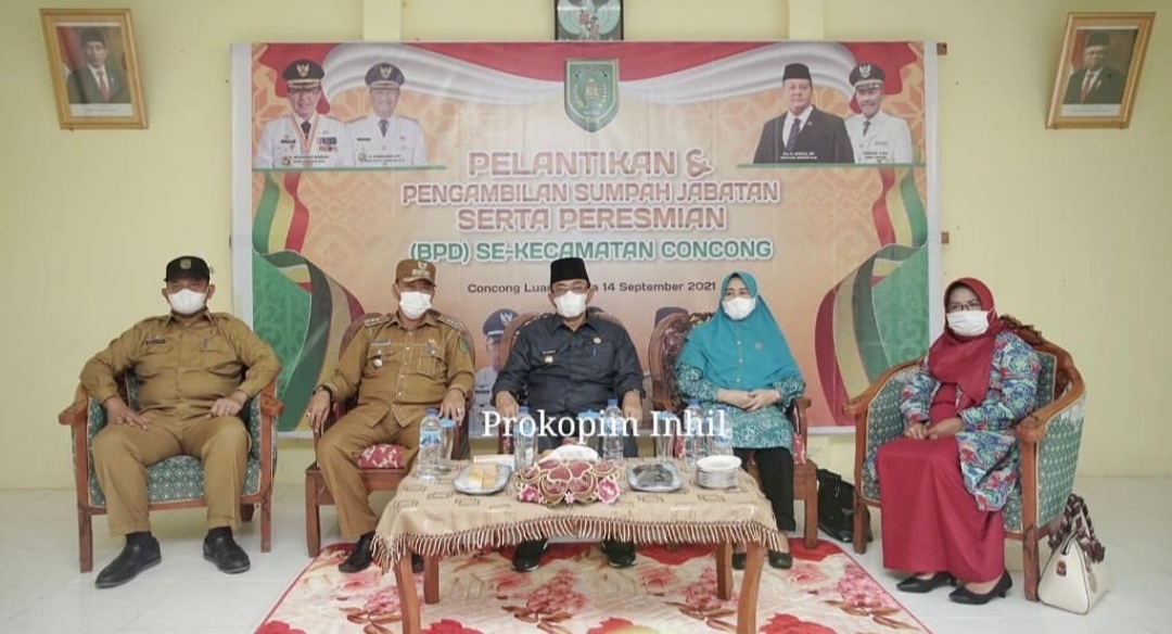 Bupati Inhil Lantik Ketua dan Anggota Serta Resmikan BPD Sekecamatan Concong