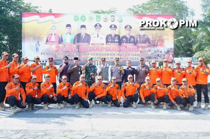 Pj Bupati Herman Pimpin Apel Gabungan Kesiap-siagaan Bencana Karhutla di Lapangan Upacara Kantor Bupati
