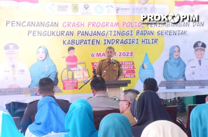 Dinas Kesehatan Kabupaten Indragiri Hilir Gelar Pencanangan Crash Program Polio Serentak