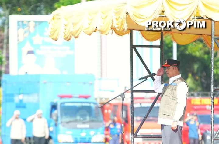 Pj Bupati Herman Pimpin Apel Gabungan Kesiap-siagaan Bencana Karhutla di Lapangan Upacara Kantor Bupati