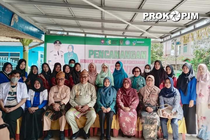 Kadiskes Inhil Ikuti Pencanangan Gerakan Intervensi Serentak Pencegahan Stunting di Posyandu Mangga