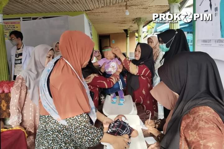 Kadiskes Inhil Ikuti Pencanangan Gerakan Intervensi Serentak Pencegahan Stunting di Posyandu Mangga