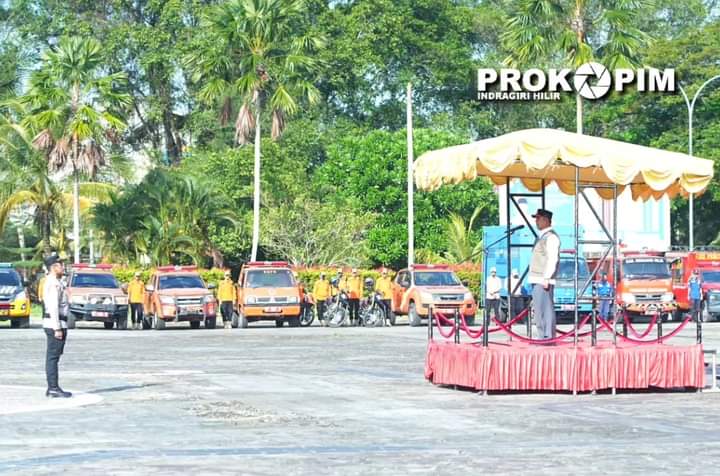 Pj Bupati Herman Pimpin Apel Gabungan Kesiap-siagaan Bencana Karhutla di Lapangan Upacara Kantor Bupati