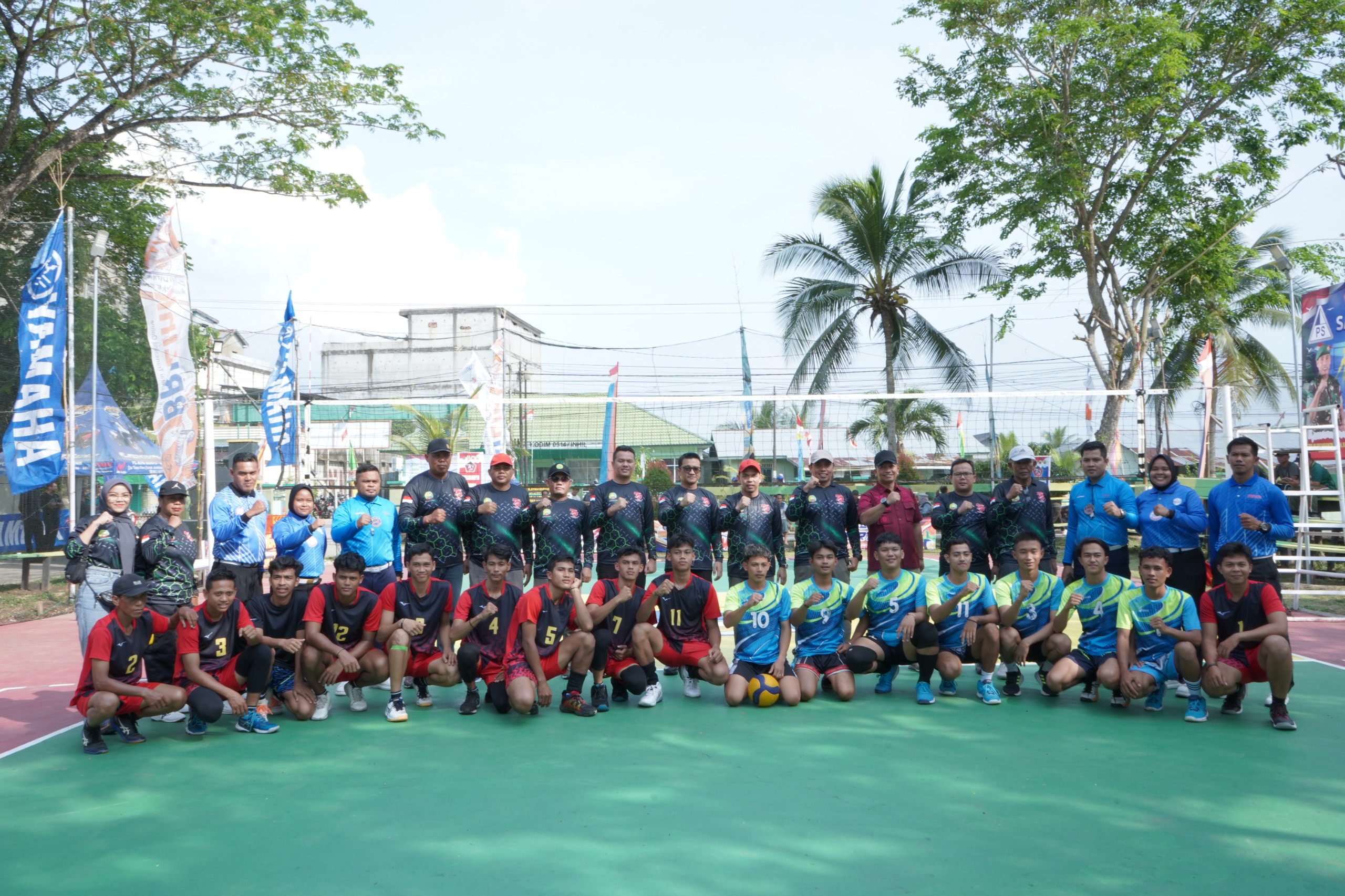 Pj Bupati Inhil Erisman Yahya Hadiri Turnamen Voli Putra Dandim Cup 6